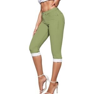 Hybrid & Company Women's Stretchy Slim Fit Denim Capri Jeans Size 16